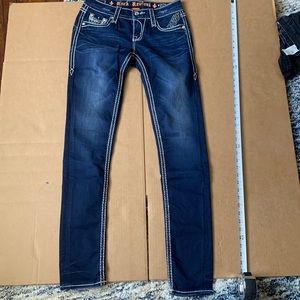 Womens rock revival straight leg blue jeans size: 26